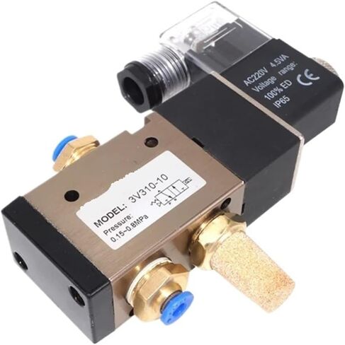 3V310-10 AC 110V 220V 380V DC 12V 24V Normally Closed Solenoid valve Electromagnetic reversing valve for pneumatic components(3V310-10NC AC220V,With 4mm Fittings) in Saudi Arabia