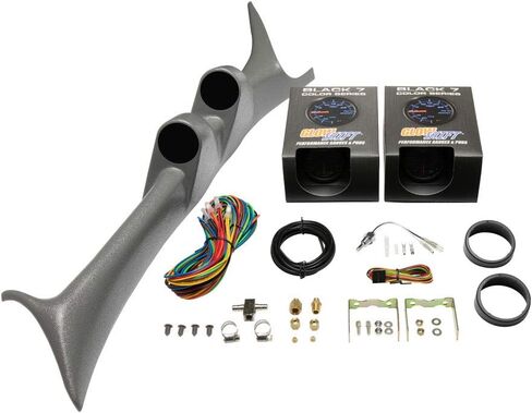 حزمة مقياس الديزل GlowShift متوافقة مع Ford Super Duty F-250 F-350 6.0L 7.3L Power Stroke 1999-2007-Black 7 Color in Saudi Arabia