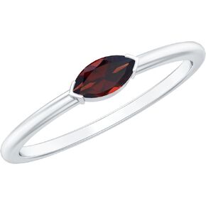 Certified Real Garnet Promise Ring in 14K Gold Plated Silver, AAA Quality, January Birthstone Ring - Ready To Gift in Saudi Arabia