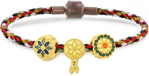Sang Sang Sang 999 24K Solid Gold Gold Luck Mini Charm Set ، مجموعة السحر ، مجموعة المجوهرات للنساء 92671C 92448C 92670C in Saudi Arabia