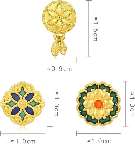 Sang Sang Sang 999 24K Solid Gold Gold Luck Mini Charm Set ، مجموعة السحر ، مجموعة المجوهرات للنساء 92671C 92448C 92670C in Saudi Arabia