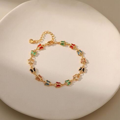 أساور ملونة لوكيل لوكيل للنساء ، سوار Boho Charm المطلي بالذهب 18K ، والمجوهرات الأنيقة تتجه للنساء ، ومثالية للارتداء اليومي ، والعطلات ، والعطاء الهدايا in Kuwait