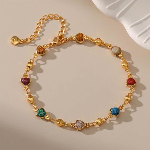 أساور ملونة لوكيل لوكيل للنساء ، سوار Boho Charm المطلي بالذهب 18K ، والمجوهرات الأنيقة تتجه للنساء ، ومثالية للارتداء اليومي ، والعطلات ، والعطاء الهدايا in Kuwait