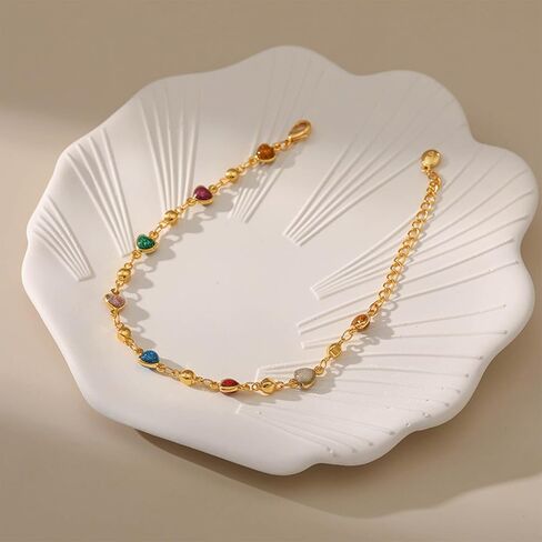 أساور ملونة لوكيل لوكيل للنساء ، سوار Boho Charm المطلي بالذهب 18K ، والمجوهرات الأنيقة تتجه للنساء ، ومثالية للارتداء اليومي ، والعطلات ، والعطاء الهدايا in Kuwait