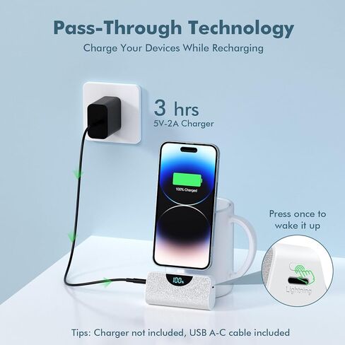 بنك طاقة صغير محمول لهاتف iPhone، بنك شحن بطارية خارجية 5200 مللي أمبير في الساعة، 20 وات PD شحن سريع حزمة بطارية شاحن هاتف محمول لهاتف iPhone 14 Pro Max/14/13/12/11/XR/X/8/7/6/SE (أزرق ) in Kuwait