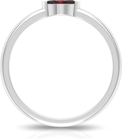 خاتم وعد حقيقي معتمد في الفضة المطلية بالذهب 14K ، جودة AAA ، خاتم Birthstone في يناير - جاهز للهدية in Saudi Arabia