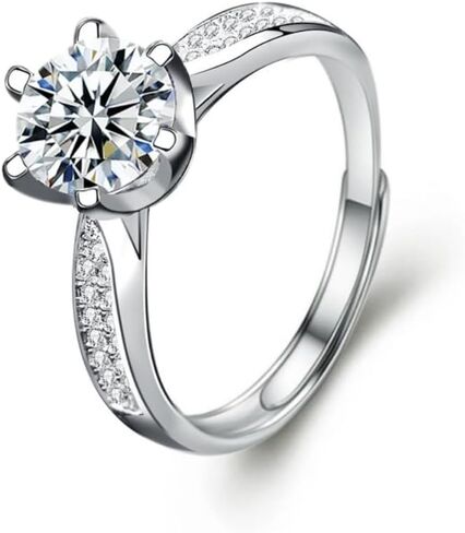 1CT/2CT Series Series Moissanite Ring ، 952 Silver ، D-Color VVS1-2 ، Ring Rings for Women in Saudi Arabia