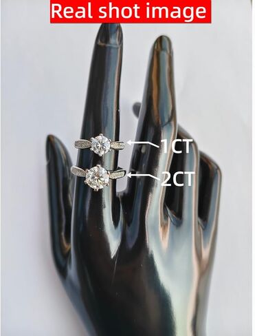 1CT/2CT Series Series Moissanite Ring ، 952 Silver ، D-Color VVS1-2 ، Ring Rings for Women in Saudi Arabia