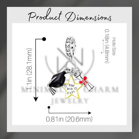تمرير التخرج ، CAP و Do Do Star Charm ، سحر الفضة الاسترليني ، سحر هدية التخرج ، مناسب لباندورا ، هدية للنساء in Saudi Arabia