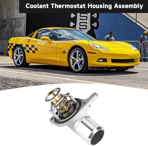 Engine Coolant Thermostat Housing Water Inlet Assembly - Compatible for Chevy Silverado Suburban Tahoe Express for Cadillac Escalade for GMC Sierra Yukon Savana - Replace Part 15-11057 12600172 in Saudi Arabia