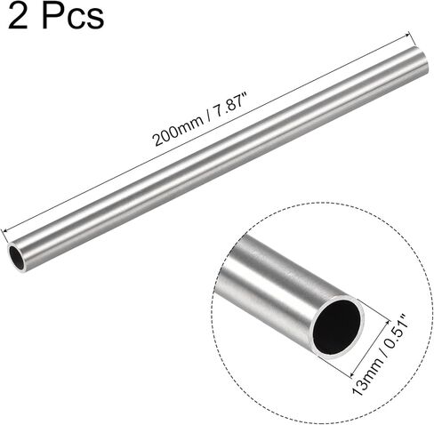 Uxcell 2 قطعة 304 أنبوب من الفولاذ المقاوم للصدأ، OD 11 مم × 0.5 مم جدار سميك 400 مم طول أنابيب معدنية شعرية لآلات الصناعة in Kuwait