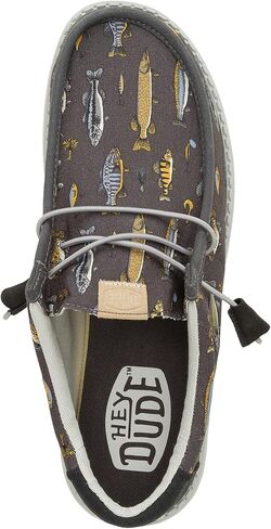 HEYDUDE Wally Fish Lure Black Size 14, Mens Shoes, Slip-on Loafers, Comfortable & Light-Weight in Kuwait