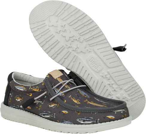 HEYDUDE Wally Fish Lure Black Size 14, Mens Shoes, Slip-on Loafers, Comfortable & Light-Weight in Kuwait