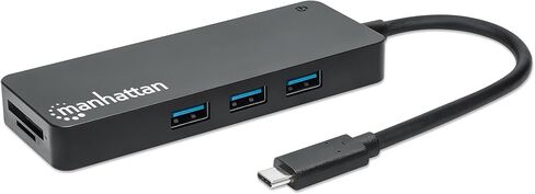 Manhattan 4-Port USB 3.0 Hub – with 5 Gbps Data Transfer, 1A Mobile Device Charging, 8 inch Cable – Compatible with PC, MacBook, Mac Pro, Mac mini, iMac, Surface Pro, Flash Drive - 162746 in Saudi Arabia