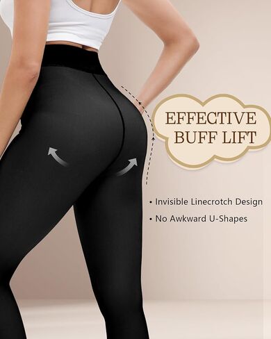 Bebila Fleece Lined Tights Women, Fake Translucent Warm Tights for Winter Sheer Pantyhose Thermal Leggings in Kuwait