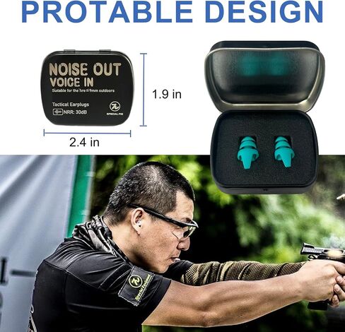 Shooting Ear Plugs with Impulse Noise Reduction, 30 dB NRR Filtered Hearing Protection - Silicone & Reusable Ear Plugs for Outdoor Shooting, Firing Range & Hunting in Kuwait