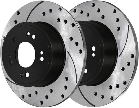 Autoshack Black Hat Practed and Slotted Brake Rotors Brake Brake Rotor Kit For 2005-2017 Honda Accord 2015 Civic 2009-2014 Acura TSX 2016-2022 ILX 1.8L 2.0L 2.4L 3.5L 3.5L V6 FWD PR41481LR in Kuwait
