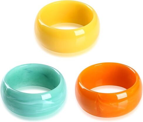 3pcs راتنج أساور الإسورة المكتنزة للنساء ، شاطئ سوار أكريليك غير منتظم ، سوار عطلة على نطاق واسع قابلة للتكديس in Kuwait