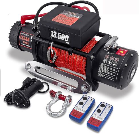 13,500LBS12V ونش كهربائي ATV/UTV على الطرق الوعرة ونش حبل صناعي ونش كهربائي ونش سحب ونش سحب SUV 4-Drive للطرق الوعرة in Kuwait