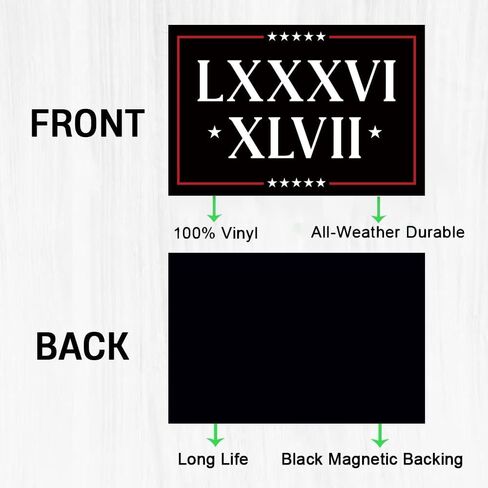 2 Pack 86 47 Car Magnet - Roman Numerals LXXXVI XLVII Car Magnets Auto Truck Fridge Magnetic Decal Bumper Magnet in Saudi Arabia