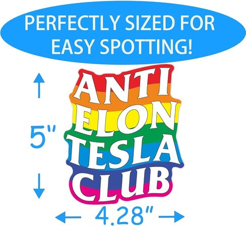 Anti Elon Tesla Club Car Magnet Anti Elon Musk Magnets Gift Decoration Vinyl Coat of Arms Auto Bumper Magnet Stickers Colorful in Saudi Arabia