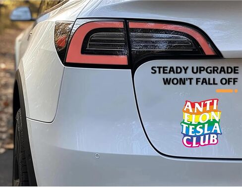 Anti Elon Tesla Club Car Magnet Anti Elon Musk Magnets Gift Decoration Vinyl Coat of Arms Auto Bumper Magnet Stickers Colorful in Saudi Arabia