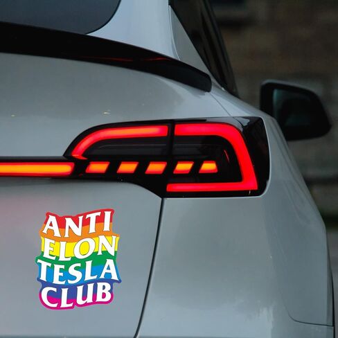 Anti Elon Tesla Club Car Magnet Anti Elon Musk Magnets Gift Decoration Vinyl Coat of Arms Auto Bumper Magnet Stickers Colorful in Saudi Arabia