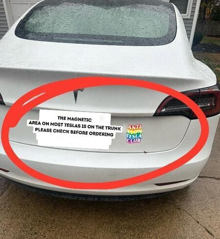Anti Elon Tesla Club Car Magnet Anti Elon Musk Magnets Gift Decoration Vinyl Coat of Arms Auto Bumper Magnet Stickers Colorful in Saudi Arabia