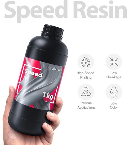 phrozen 3D Printer Rapid Resin [Speed Plus Black], 405nm LCD UV-Curing Photopolymer Resin, Low Shrinkage, High Precision Printing, Low Odor, Non-Brittle, Easy to Print, and Fast Printing (1KG) in Saudi Arabia