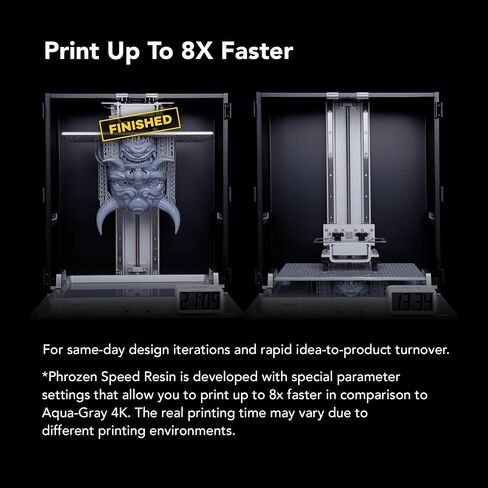 phrozen 3D Printer Rapid Resin [Speed Plus Black], 405nm LCD UV-Curing Photopolymer Resin, Low Shrinkage, High Precision Printing, Low Odor, Non-Brittle, Easy to Print, and Fast Printing (1KG) in Saudi Arabia