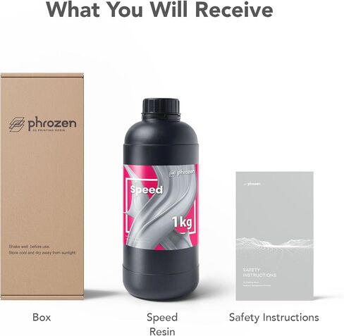 phrozen 3D Printer Rapid Resin [Speed Plus Black], 405nm LCD UV-Curing Photopolymer Resin, Low Shrinkage, High Precision Printing, Low Odor, Non-Brittle, Easy to Print, and Fast Printing (1KG) in Saudi Arabia
