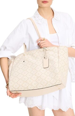kate spade new york Spade Flower Jacquard Large Everything Tote, Natural Multi in Saudi Arabia