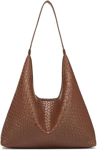 2025 Woven Tote Bag for Women, Fashion Shoulder Hobo Bags, Leather Woven Beach Bag, Work Purses for Women in Saudi Arabia