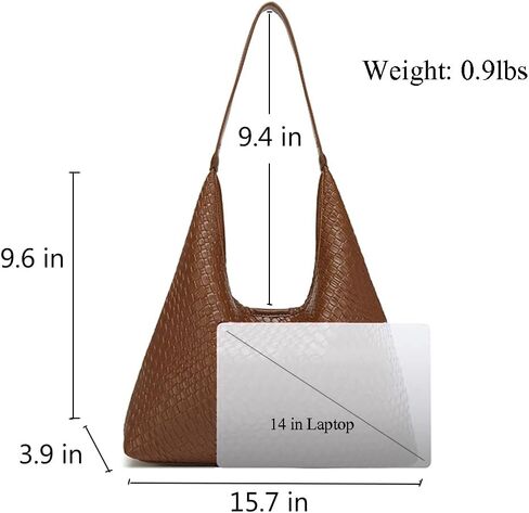 2025 Woven Tote Bag for Women, Fashion Shoulder Hobo Bags, Leather Woven Beach Bag, Work Purses for Women in Saudi Arabia