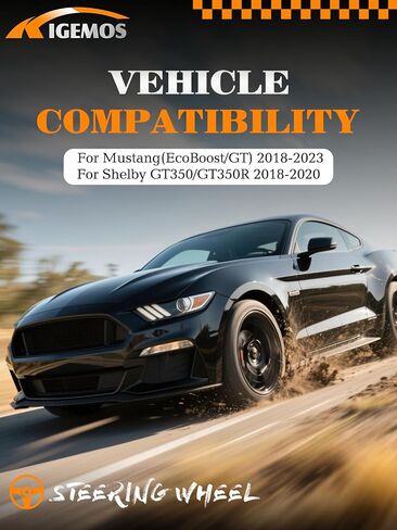 عجلة القيادة لـ Mustang 2018-2023 ألياف الكربون 3K الحقيقية مع غطاء مزدوج على شكل D Nappa قبضة جلدية مثقبة يدويًا لـ Mustang EcoBoost/GT لـ Shelby GT350/GT350R in Kuwait