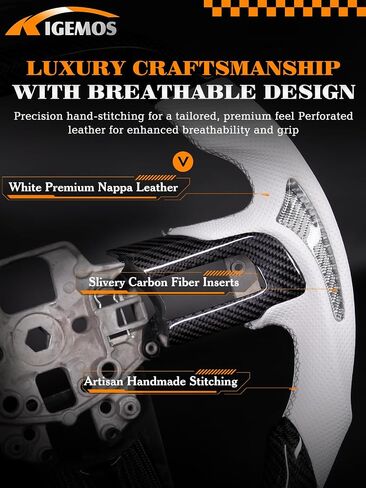 Steering Wheel for Mustang 2018-2023 Real 3K Carbon Fiber with Trim Cover Double D-shaped Racing Nappa Perforated Leather Grip Hand-stitched for Mustang EcoBoost/GT for Shelby GT350/GT350R in Saudi Arabia