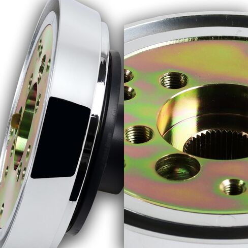 18" Universal 457mm 5 Bolt, 2.5 Inches Deep, Chrome Spokes, Wood Grip Steering Wheel With T04 Hub Adapter Compatible With T04 Kenworth, Peterbilt All Models (Dark Wood Grip) in Kuwait