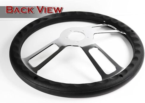 18" Universal 457mm 5 Bolt, 2.5 Inches Deep, Chrome Spokes, Wood Grip Steering Wheel With T04 Hub Adapter Compatible With T04 Kenworth, Peterbilt All Models (Dark Wood Grip) in Kuwait