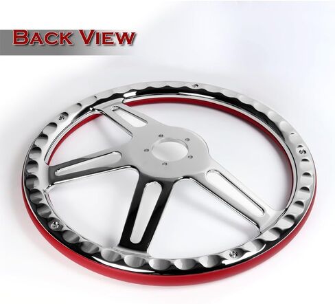 W-Power Universal 18 "(457mm) 5 حفرة من الجلد من الجلد/الخشب عجلة قيادة+ زر القرن ، والملحقات الداخلية ، وعجلة قيادة السيارات ، 3-SW-8985- (يتحدث الكروم الكربون) in Saudi Arabia