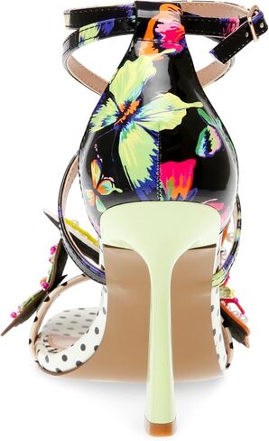Betsey Johnson Women's Trudie Heeled Sandal, Black Butterfly, 6 in Saudi Arabia