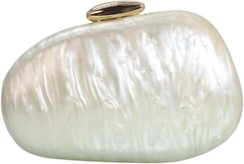 Women Elegant Acrylic Stone Shape Chain Crossbody Bag Chic Marble Shell Purse Wedding Handbag for Banquet Party in Kuwait