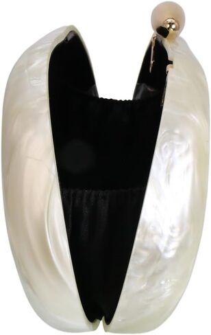 Women Elegant Acrylic Stone Shape Chain Crossbody Bag Chic Marble Shell Purse Wedding Handbag for Banquet Party in Kuwait