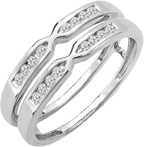 مجموعة DazzlingRock 0.25 CTTW 14K الذهب الصلب جولة الماس للنساء الذكرى السنوية in Saudi Arabia