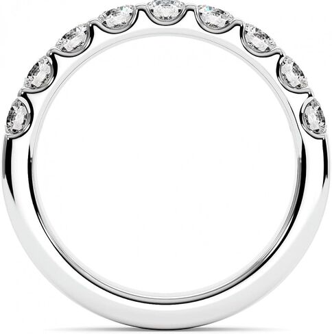 0.80 TCW عديمة اللون VVS1 Band Moissanite الزفاف للسيدات 9 حجارة الخزانات حلقات الزفاف الماس في الفضة in Saudi Arabia