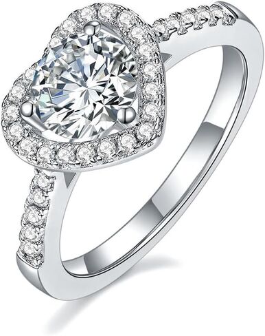 Heart-Shaped 1 Carat Diamond Engagement Rings for Women | Flawless D-Color, Excellent Cut | Romantic Proposal Gift for Women in Saudi Arabia