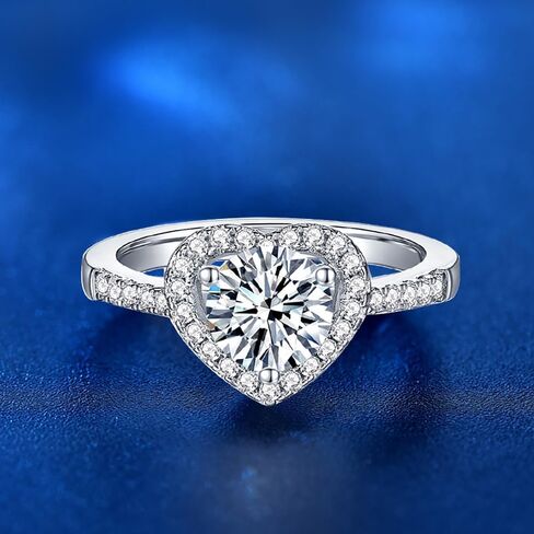 Heart-Shaped 1 Carat Diamond Engagement Rings for Women | Flawless D-Color, Excellent Cut | Romantic Proposal Gift for Women in Saudi Arabia