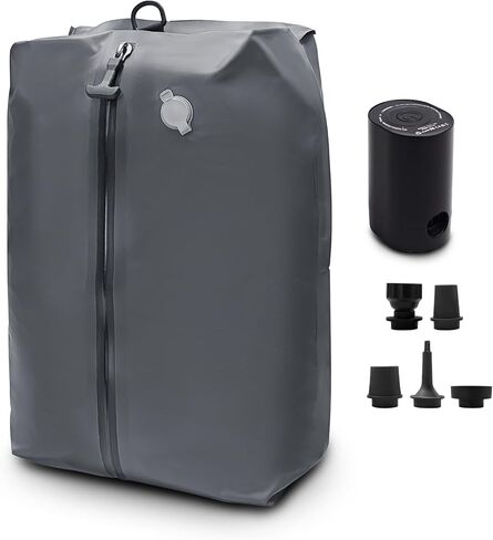 Vacuum Compression Reusable Bags for Travel: Space-Saving Waterproof Storage Bag with Pump - Suitablefor Luggage Packing and Carry on, Backpack & Closet Organization (Black, 20 in) in Kuwait