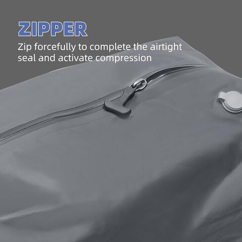 Vacuum Compression Reusable Bags for Travel: Space-Saving Waterproof Storage Bag with Pump - Suitablefor Luggage Packing and Carry on, Backpack & Closet Organization (Black, 20 in) in Kuwait