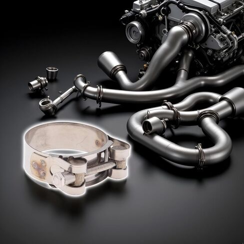 Stainless Steel Exhaust Band Clamp, Exhaust Clamp Stainless Steel Exhaust Band Replacement for Motorcycle Water Hose Car Automotive Replacement Exhaust Clamps (48-51mm) in Saudi Arabia