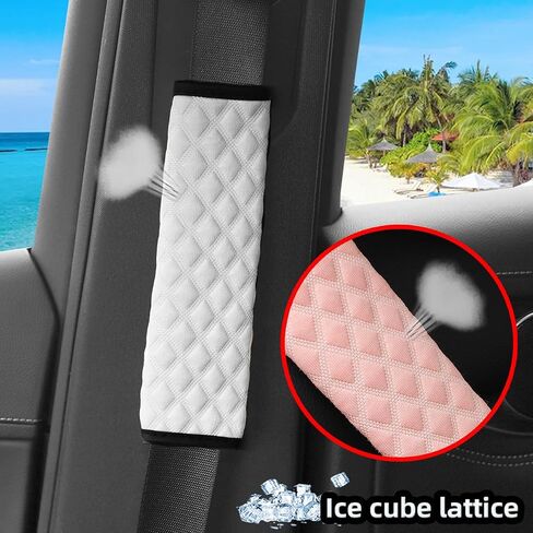 Car Seat Belt Cover, 2PCS Comfortable Vehicle Seatbelt Protector Pad for Shoulder & Neck, Soft Automotive Interior Safety Strap Cushion Accessories, Universal for SUV Sedan Truck (Pink) in Saudi Arabia